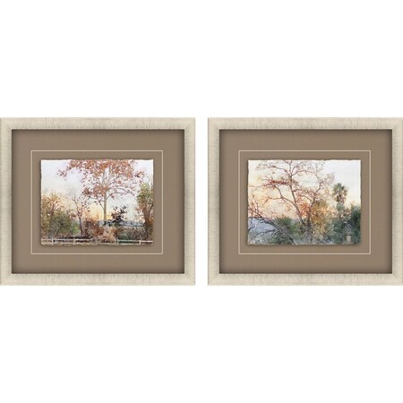 Homeroots Set Of Two Quiet Place Gold Framed Print Wall Art, 2PK 526138
