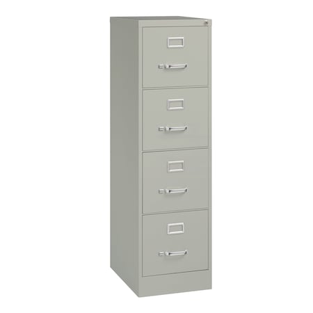 Hirsh 15 in W 4 Drawer Vertical File Cabinet, Light Gray, Letter 22733