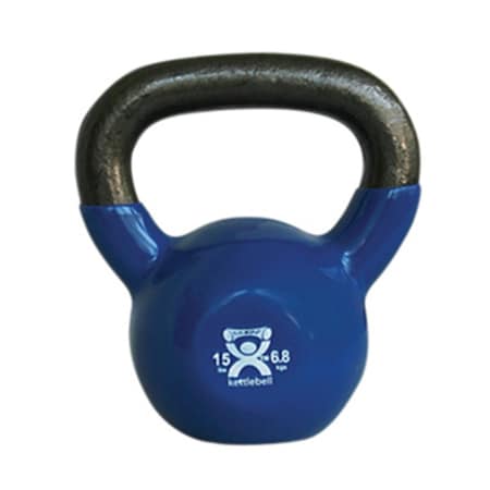 Cando International 15 lbs Vinyl Coated Kettlebell, Blue CanDo-10-3194