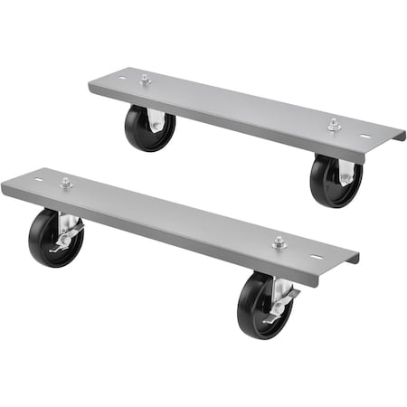 Global Industrial Caster Base Set for C-Channel Open Leg 48 to 72inW x 30 & 36inD Workbench Gray 238CP35