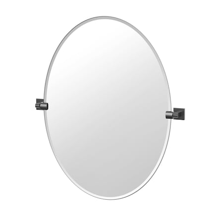 Gatco Elevate 32" Frameless Oval Mirror, Matte Black 4059MXLG