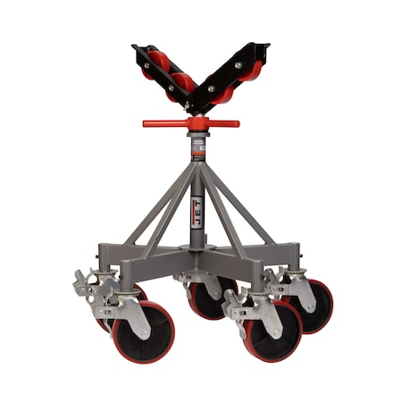 Jet 5-Leg Pipe Jack Stand w/ Casters & Steel Rollers (JPJ-5LG-SR) - JPJ-5LG-SR