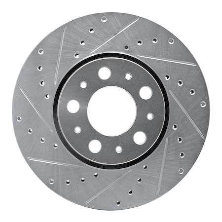 Dynamic Friction Co DFC Brake Rotor - Drilled and Slotted - Silver 631-27028L
