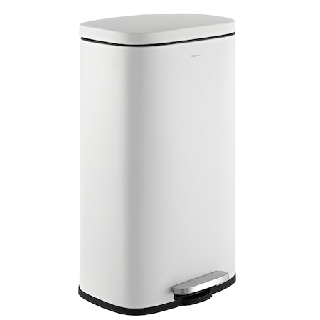 Happimess Curtis 8-Gallon Step-Open Trash Can, Cotton White HPM1011C