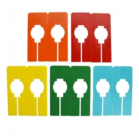 Nahanco Colorful Rectangular Clothing Size Dividers, 5 Mixed Colors - Blank Kit of 10, 10PK QSDCKIT5