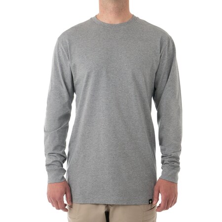 First Tactical TACTIX COTTON T-SHIRTS LONG SLEEVE, 100% Cotton, Pullover, 0 Pocket(s), Heather Gray, S 111505