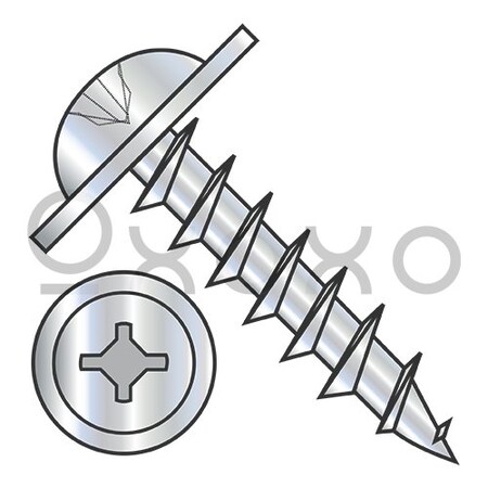 Oxoxo 8-11X7/8 Square Phillips Drive Round Washer #10 Head Deep Thread Wood Screw F/T Zinc Bake, 4000PK 635225