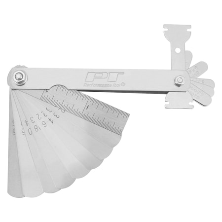 Perform Tool Feeler Gauge 15 Blades/ 0002 To 004 In And 005 To 102 mm; 2 In Long Straight Blade/ 1 In Long W129C