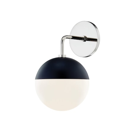 Mitzi Renee 1 Light Wall Sconce 6 In. Polished Nickel/Black H344101-PN/BK