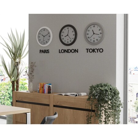 Alba Hornew Silent Wall Clock, D30 Cm, Silver G HORNEWM