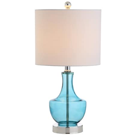 Jonathan Y Colette 20" Mini Glass LED Table Lamp, Amalfi Blue JYL1029C