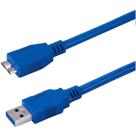 Cable Wholesale Micro USB 3.0 Cable, Blue, Type A Male to Micro-B Male, 10 foot 10U3-03110