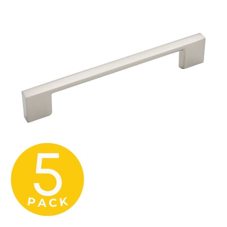 Sapphire Slim Style 5 in. (128 mm) CTC Modern Satin Nickel Cabinet Hardware Handle/Pull, 5PK SP-SLP5-5-SN-5