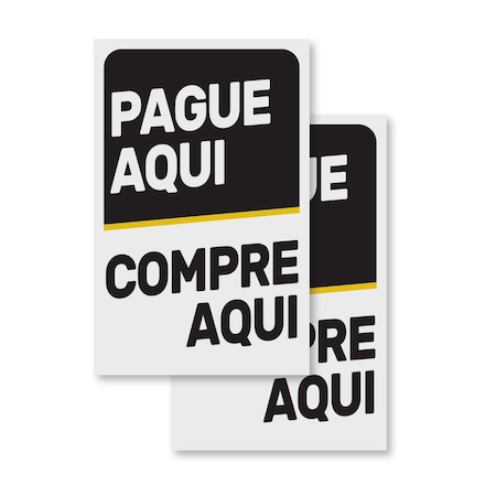 Signmission Pague Aqui, Vinyl Decals Only 24 Inch x 36 Inch, Vinyl Decal, 2PK DSB-2436-2PACK-30410