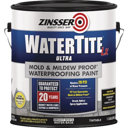Zinsser WaterTite LX Ultra 1 Gal. Mold & Mildew Proof Waterproofing Paint 270267