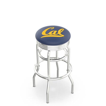 Holland Bar Stool Co 25" Chrome 2-Ring Cal Swivel Bar Stool, Accent Ring L7C3C25Cal-Un