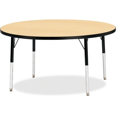 Jonti-Craft Berries Round Activity Table, 48 in. Diameter, A-height, Maple/Black/Black 6433JCA011
