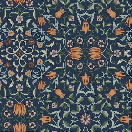 A-Street Prints No 1 Holland Park Dark Blue Floral Wallpaper 4153-82010