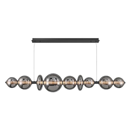 Euf Atomo, Chandelier, 3-Light, 74", Matte Black, Smoked Glass 47257-061