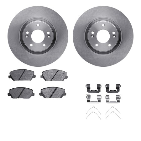 Dynamic Friction Co DFC Brake Rotor with 5000 Brake Pads and Hardware Kit 6512-21176