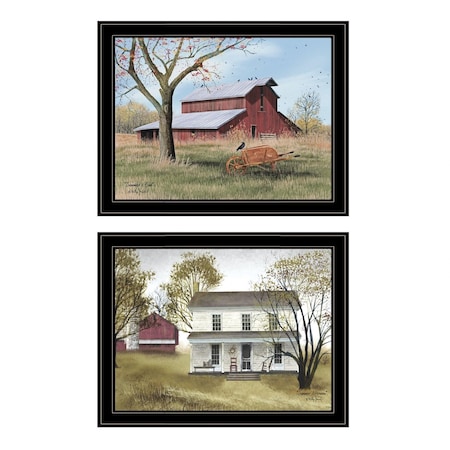 Set Of Two End of Summer 2 Black Framed Print Wall Art, 2PK