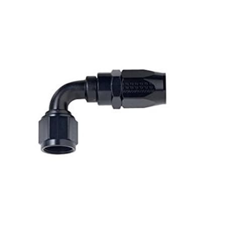 Fragola 6AN 90 deg Power Flow Hose End, Black FRG109006-BL