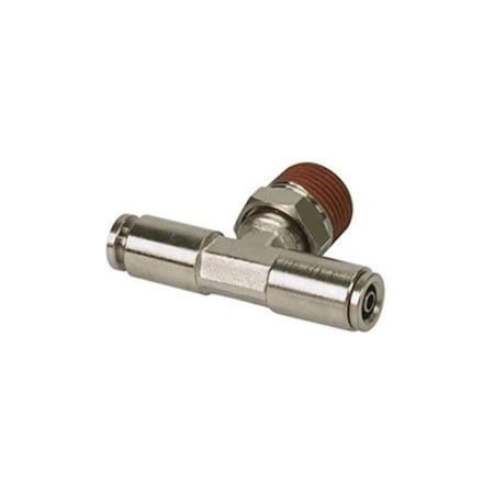 Hands On 0.37 in. NPT M 0.25 to 0.25 in. Swivel T-Fitting - DOT Approved - 2 Piece HA3876786