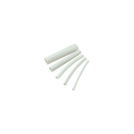 Gb Heat Shrink Tubing, 3/8 in Expanded, 3/16 in Recovered Dia, 4 in L, Polyolefin, White, 3PK HST-375W