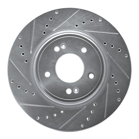 Dynamic Friction Co DFC Brake Rotor - Drilled and Slotted - Silver 631-21040L
