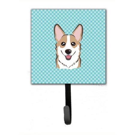 Carolines Treasures Checkerboard Blue Corgi Leash and Key Holder BB1191SH4