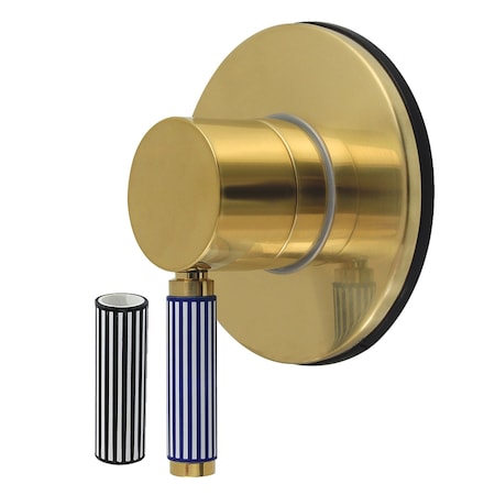 Kingston Brass Single-Handle Six-Way Diverter Valve with Round Trim Kit, Brushed Brass KS4037KPS