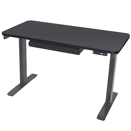 Motionwise Standing Desk, 24 in x48", Adjust Height 28" to 48", Blk Top, Lt Gray Frame SDG48B