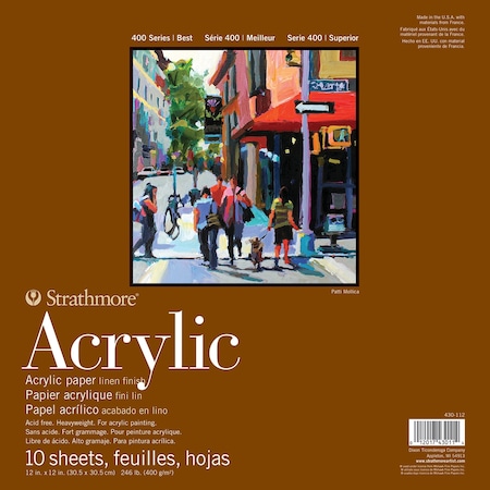 Strathmore 400 Series Acrylic Pad, Glue Binding, 10 Sheet, 12x12 inch P430-112-03