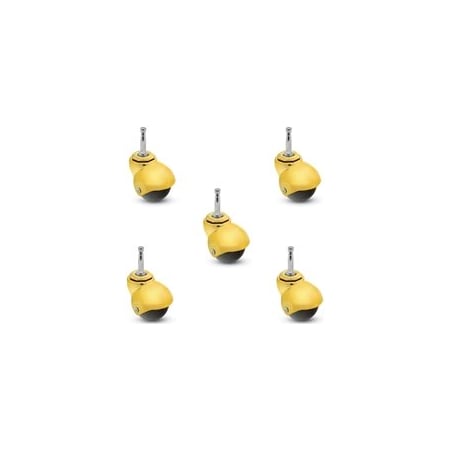 Shepherd Hardware 2'' Spherical Ball Caster, 5/16'' x 1-1/2'' Grip Ring Stem Caster, 5PK PBH20302MB-3ED-5