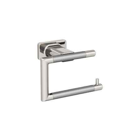 Amerock Esquire Polished Nickel/Stainless Steel Contemporary Single Post Toilet Paper Holder BH26617PNSS