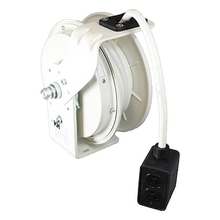 Kh Industries Industrial Cord Reel, 20 A, White, 35 ft RTBB3LW-1DD520-P12H