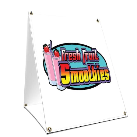 Signmission Smoothies, 36 Inch x 24 Inch A-frame Yard Sign, Plastic Sign SBC-2436-Smoothies