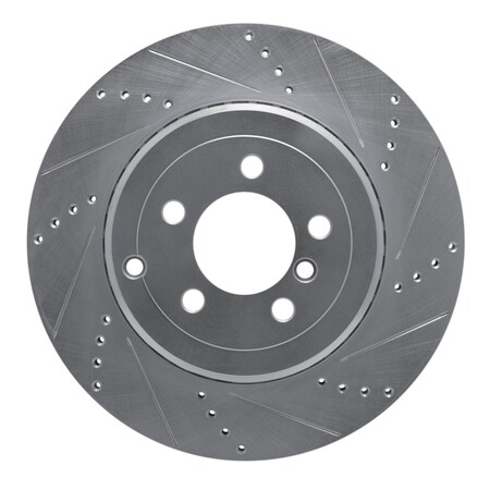 Dfc Premium Silver Drilled & Slotted Brake Rotor, Disc Brake Rotor, 631-11018R