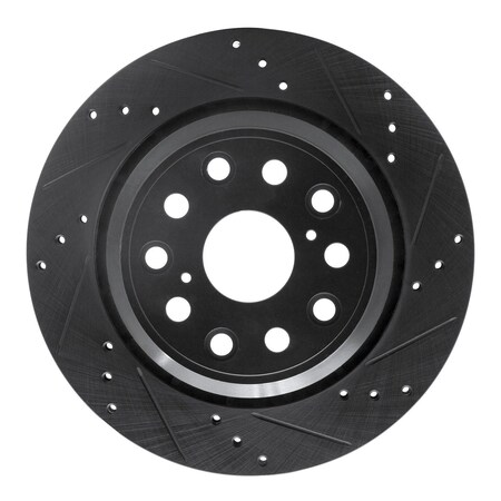Dynamic Friction Co DFC Brake Rotor - Drilled and Slotted - Black 633-75018R