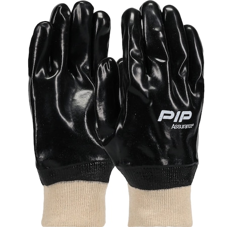 Pip Premium PVC Dipped Glove with Interlock Liner and Smooth Finish, Knit Wrist, 12PK 9950