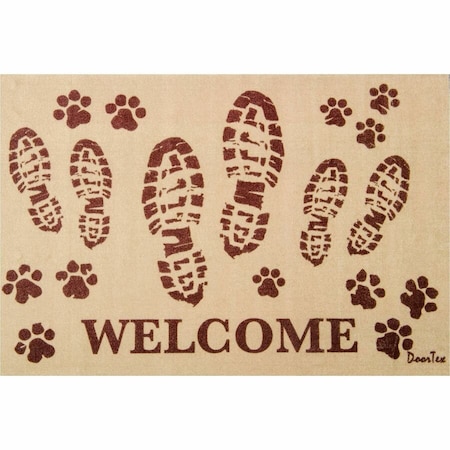 Floortex Door Mat, Nylon Fibres, 0.2 in Thick, Brown, 24 in W x 39 in L FR4WB2439BG