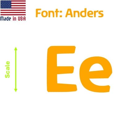 Aacc Self-Adhesive Vinyl Letter: E, Scale: 8 in. Color: Orange Font: Anders by, 12PK AACC-Anders-UE-Orange-I8x12