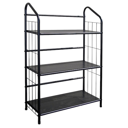 Homeroots 37" Black Metal Three Tier Bookcase 469088