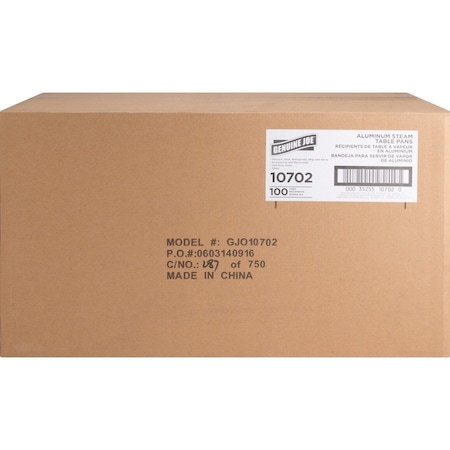 Genuine Joe Half Sz Disposable Alum Pan, Silver, PK100 GJO10702