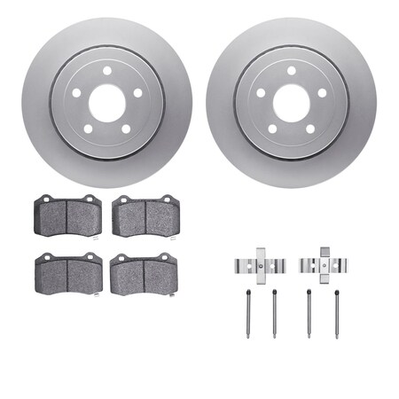 Dynamic Friction Co DFC GEOSPEC Coated Rotor- Heavy Duty Brake Pad includes Hardware 4412-42004