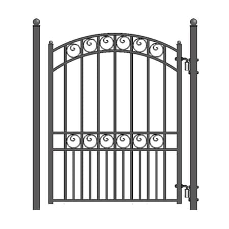 Tepee Supplies 5 ft. Paris Style Iron Pedestrian Gate, Black TE2191458
