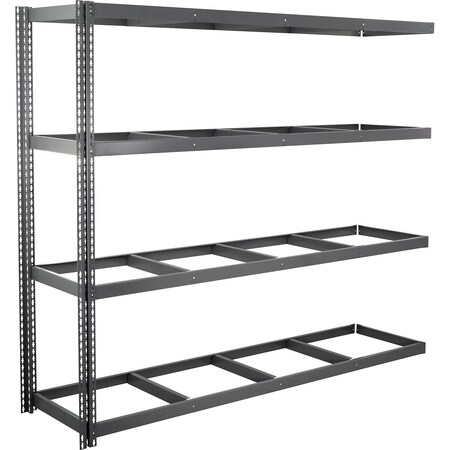 Global Industrial 4 Shelf, Standard Duty Boltless Shelving, Add On, 96"W x 30"D x 72"H, No Deck B3170998