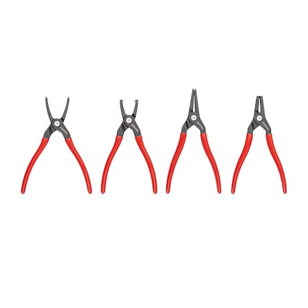 Tekton 9 Inch Internal and External Retaining Ring Pliers Set, 4-Piece, 0.090 in. Tips PRR90020