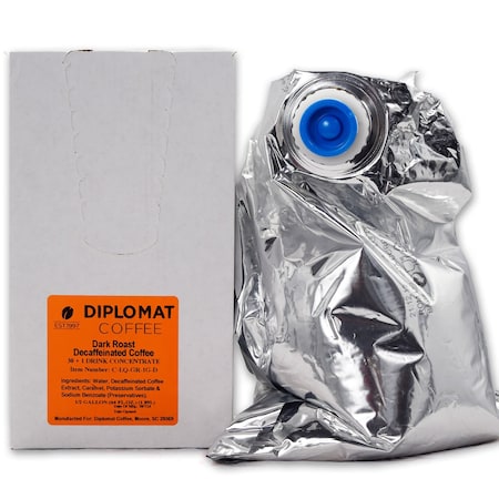 Diplomat Coffee Gourmet Roast Decaf Liquid Coffee BIB Dark Roast 2 x 0.5 gallon cs, 2PK C-LQ-GR-1G-D