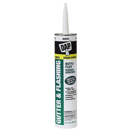 Butyl-Flex 10.1 Oz White Gutter & Flashing Butyl Flex Rubber Sealant 18184